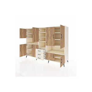 Kronos Dolap 13 Raflı 3 Çekmeceli 9 Kapaklı 220x59x163 Aytaşı-çam/aytaşı