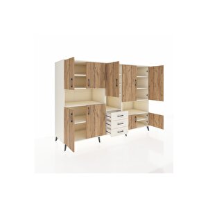 Kronos Dolap 13 Raflı 3 Çekmeceli 9 Kapaklı 220x59x163 Aytaşı-çam/aytaşı