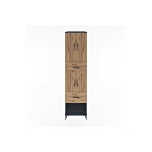 Hyperion Dolap 3 Raflı 2 Çekmeceli 4 Kapaklı 60x44x243 Antrasit-çam