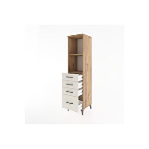 Hyperion Dolap 2 Raflı 4 Çekmeceli 44x44x182 Çam-aytaşı