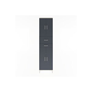 Arges Dolap 4 Raflı 2 Çekmeceli 4 Kapaklı 60x30x243 Aytaşı-antrasit