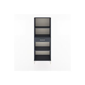 Arges Dolap 3 Raflı Tek Çekmeceli 60x30x163 Antrasit-antrasit