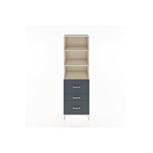 Hyperion Dolap 3 Raflı 3 Çekmeceli 60x44x195 Aytaşı-antrasit