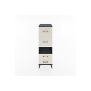 Hyperion Dolap Tek Raflı 4 Çekmeceli 44x44x134 Antrasit-aytaşı