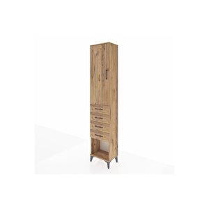 Arges Dolap 2 Raflı 4 Çekmeceli Tek Askılı 44x30x221 Çam-çam