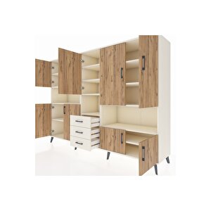 Hyperion Dolap 13 Raflı 3 Çekmeceli 9 Kapaklı 220x44x163 Aytaşı-çam/aytaşı