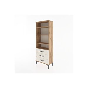 Arges Dolap 4 Raflı 3 Çekmeceli 60x30x163 Çam-aytaşı