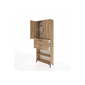 Arges Dolap 4 Raflı 2 Çekmeceli 2 Kapaklı 88x30x221 Çam-çam