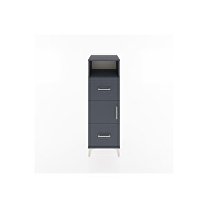 Hyperion Dolap 2 Raflı 2 Çekmeceli Tek Kapaklı 44x44x134 Antrasit-antrasit