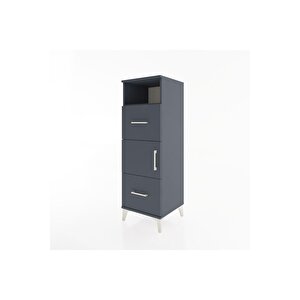 Hyperion Dolap 2 Raflı 2 Çekmeceli Tek Kapaklı 44x44x134 Antrasit-antrasit