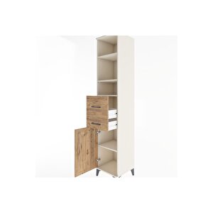 Hyperion Dolap 4 Raflı 2 Çekmeceli Tek Kapaklı 44x44x221 Aytaşı-çam