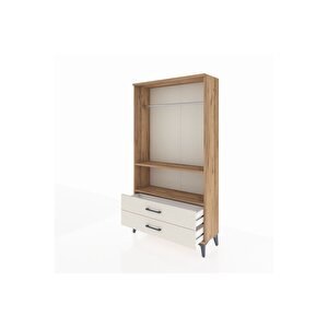 Arges Dolap 2 Raflı 2 Çekmeceli Tek Askılı 88x30x163 Çam-aytaşı