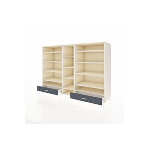 Kronos Dolap 14 Raflı 2 Çekmeceli  220x59x163 Aytaşı-aytaşı/antrasit