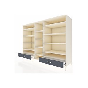 Kronos Dolap 14 Raflı 2 Çekmeceli  220x59x163 Aytaşı-aytaşı/antrasit