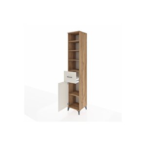 Hyperion Dolap 5 Raflı Tek Çekmeceli Tek Kapaklı 44x44x243 Çam-aytaşı