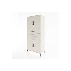 Hyperion Dolap 3 Raflı 3 Çekmeceli 4 Kapaklı 88x44x195 Aytaşı-aytaşı