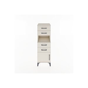 Hyperion Dolap Tek Raflı 4 Çekmeceli Tek Kapaklı 44x44x134 Aytaşı-aytaşı