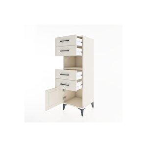 Hyperion Dolap Tek Raflı 4 Çekmeceli Tek Kapaklı 44x44x134 Aytaşı-aytaşı