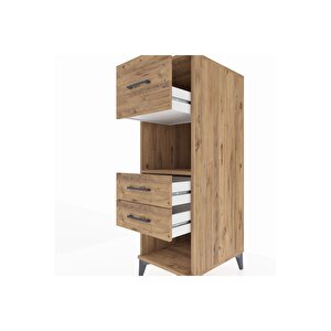 Kronos Dolap Tek Raflı 3 Çekmeceli 44x59x134 Çam-çam