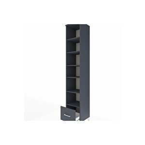 Hyperion Dolap 6 Raflı Tek Çekmeceli 44x44x243 Antrasit-antrasit
