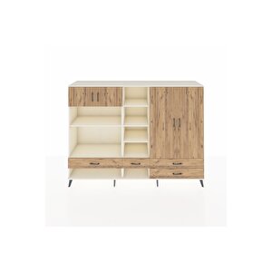 Hyperion Dolap 12 Raflı 4 Çekmeceli 4 Kapaklı 220x44x163 Aytaşı-çam