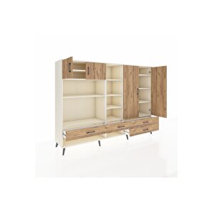 Hyperion Dolap 12 Raflı 4 Çekmeceli 4 Kapaklı 220x44x163 Aytaşı-çam