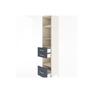 Hyperion Dolap 4 Raflı 3 Çekmeceli 44x44x221 Aytaşı-antrasit