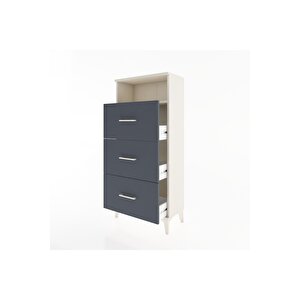 Hyperion Dolap Tek Raflı 3 Çekmeceli 60x44x134 Aytaşı-antrasit