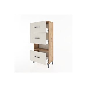 Hyperion Dolap Tek Raflı 3 Çekmeceli 60x44x134 Çam-aytaşı