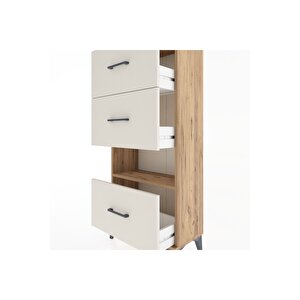 Hyperion Dolap Tek Raflı 3 Çekmeceli 60x44x134 Çam-aytaşı