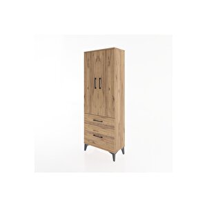 Arges Dolap 3 Raflı 2 Çekmeceli 2 Kapaklı 60x30x163 Çam-çam