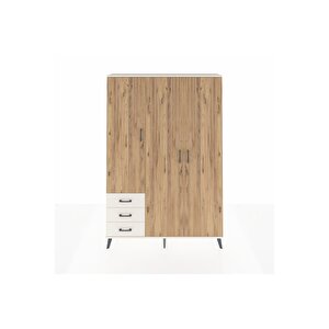 Arges Dolap 6 Raflı 3 Çekmeceli Tek Askılı 132x30x195 Aytaşı-çam/aytaşı