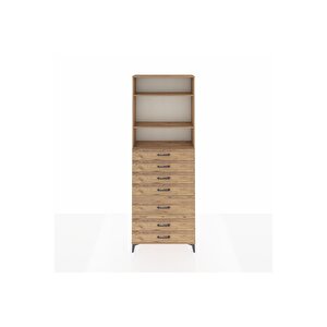 Arges Dolap 3 Raflı 7 Çekmeceli 88x30x243 Çam-çam