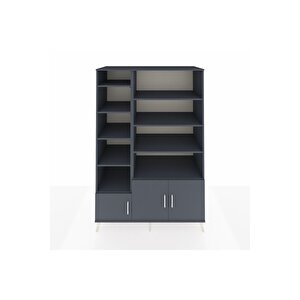 Kronos Dolap 10 Raflı 3 Kapaklı 132x59x195 Antrasit-antrasit/antrasit