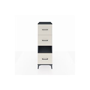 Kronos Dolap Tek Raflı 3 Çekmeceli 44x59x134 Antrasit-aytaşı