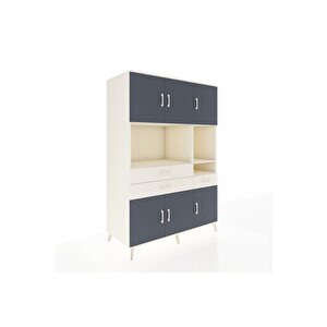 Kronos Dolap 9 Raflı 3 Çekmeceli 6 Kapaklı 132x59x195 Aytaşı-antrasit/aytaşı