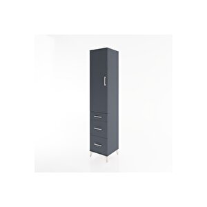 Hyperion Dolap 2 Raflı 3 Çekmeceli Tek Askılı 44x44x221 Antrasit-antrasit