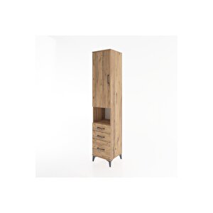 Hyperion Dolap 3 Raflı 3 Çekmeceli Tek Askılı 44x44x221 Çam-çam