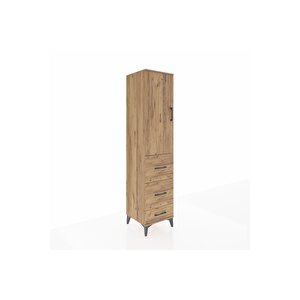 Hyperion Dolap Tek Raflı 3 Çekmeceli Tek Askılı 44x44x195 Çam-çam