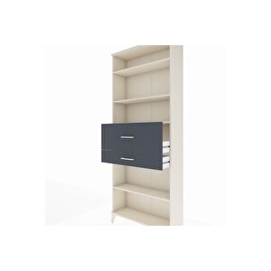 Arges Dolap 4 Raflı 2 Çekmeceli 88x30x221 Aytaşı-antrasit