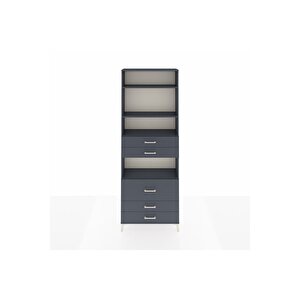 Arges Dolap 4 Raflı 5 Çekmeceli 88x30x243 Antrasit-antrasit