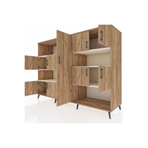 Kronos Dolap 10 Raflı 9 Kapaklı 220x59x163 Çam-çam/aytaşı