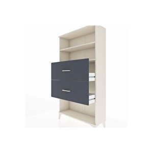 Arges Dolap 2 Raflı 2 Çekmeceli 88x30x163 Aytaşı-antrasit