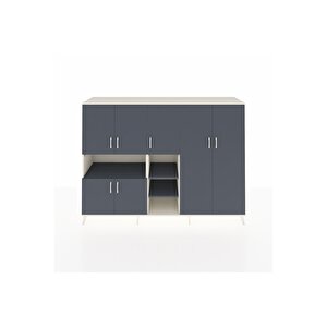 Hyperion Dolap 13 Raflı 7 Kapaklı 220x44x163 Aytaşı-antrasit