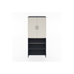 Hyperion Dolap 5 Raflı 2 Kapaklı 88x44x195 Antrasit-aytaşı
