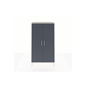 Arges Dolap 2 Raflı Kapaklı Tek Askılı 88x30x163 Aytaşı-antrasit