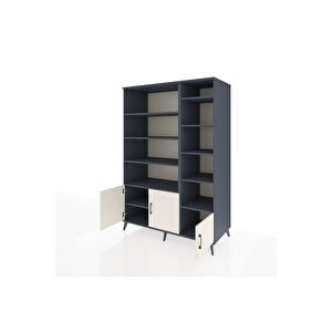 Kronos Dolap 10 Raflı 3 Kapaklı 132x59x195 Antrasit-aytaşı/antrasit