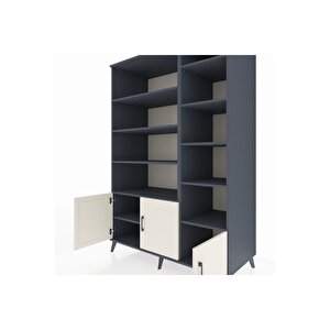 Kronos Dolap 10 Raflı 3 Kapaklı 132x59x195 Antrasit-aytaşı/antrasit