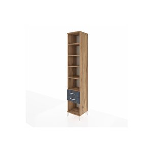 Hyperion Dolap 5 Raflı 2 Çekmeceli 44x44x243 Çam-antrasit