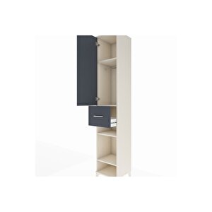 Hyperion Dolap 4 Raflı Tek Çekmeceli Tek Askılı 44x44x243 Aytaşı-antrasit